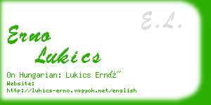 erno lukics business card